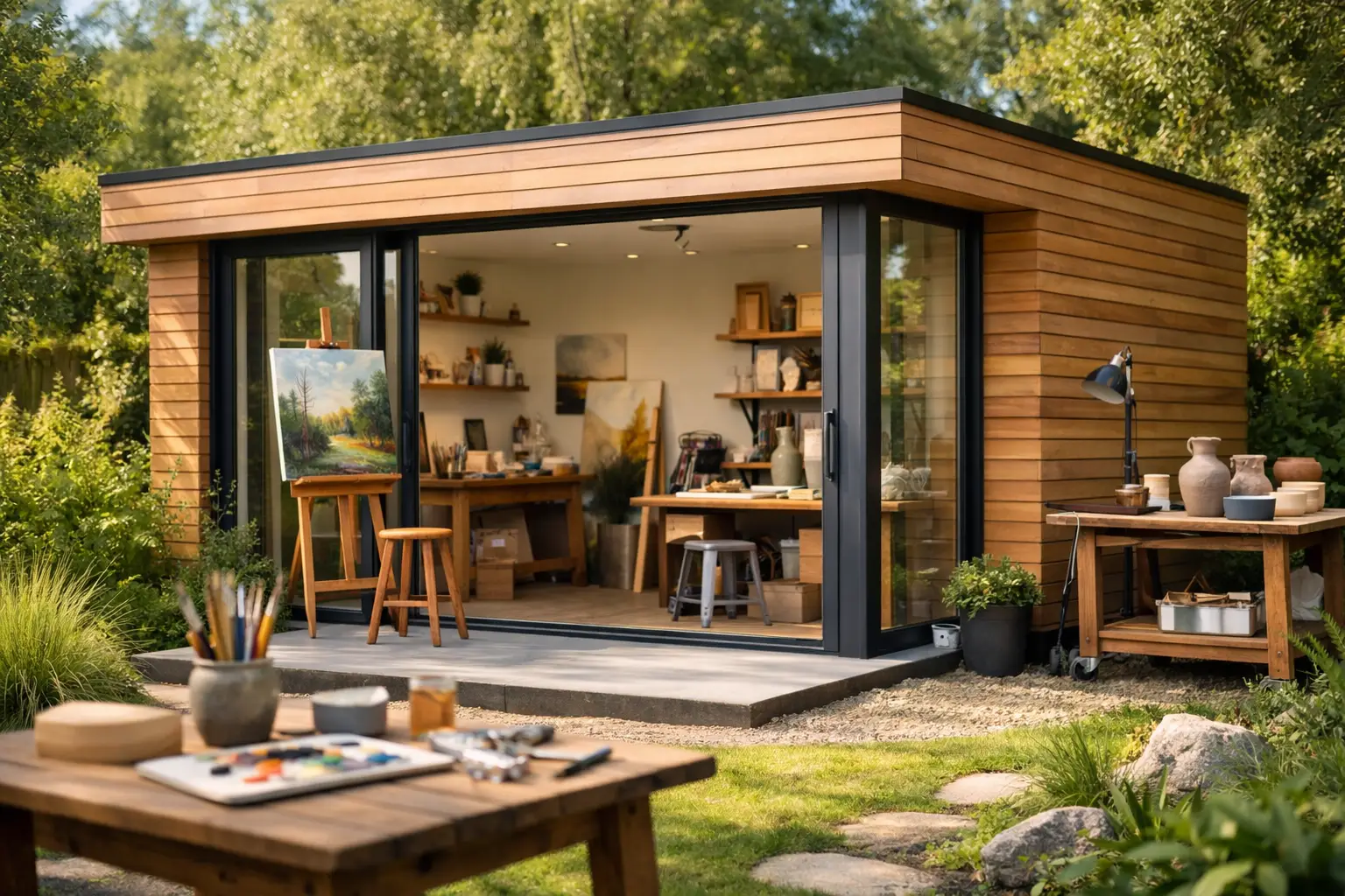 A Garden Studio for Artists That Works Hard